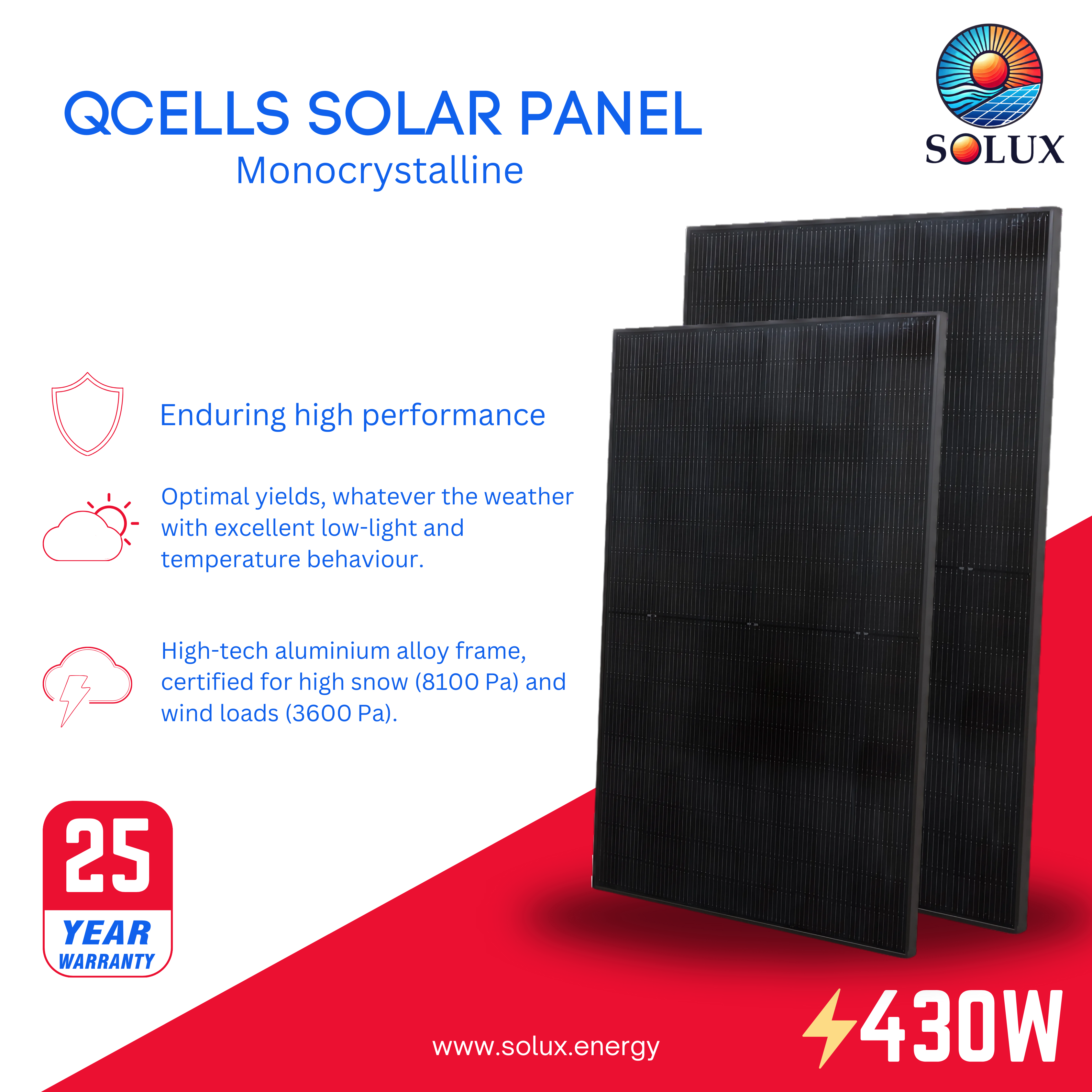This is an image of Q Cells Solar Panels Q.TRON-BLK-M-G2PLUS-430